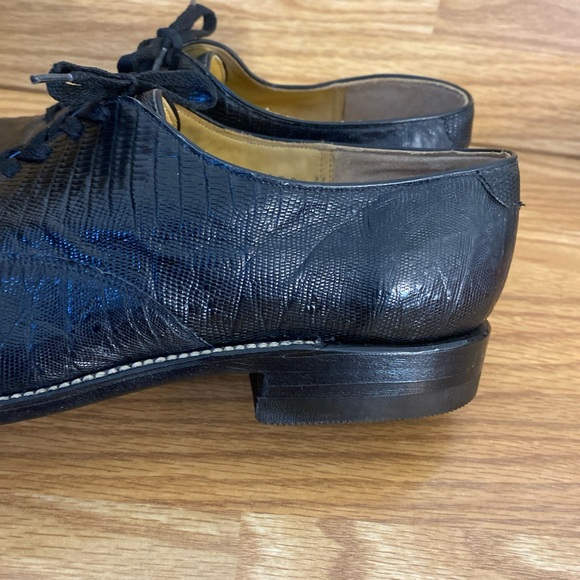 Mingo’s Boot Co. Handcrafted Teju Lizard Oxfords Men’s Size 9 Shoes Black EUC main image 8